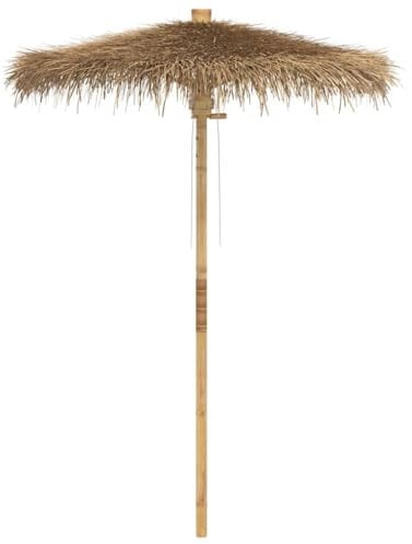 vidaXL Parasol Tiki avec auvent en feuille de bananier 150 cm bambou, parasol de jardin, parasol d'extérieur, parasol de soleil, parapluie