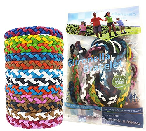 Pulsera Antimosquitos - Pulseras Repelente de Mosquitos, Protección Natural de Las Menta, Apta para Niños Adultos, para Interiores y Exteriores, 12 PCS