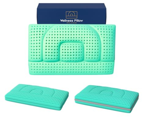 Wellness Pillow Milano Ergonomisches Nackenkissen aus Memory Foam mit Aloe Vera 70 x 40 x 14 cm – Nackenstützkissen, atmungsaktiv | Für Seiten-, Rücken- & Bauchschläfer (kein Bezug enthalten)