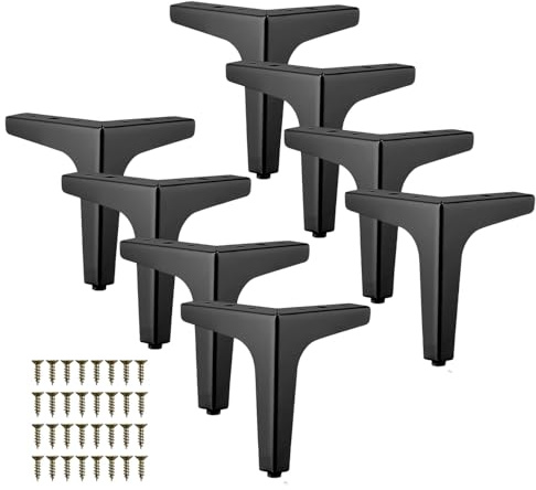 Sightday 8 Stück Möbelfüße Schwarz,13cm Möbelfüße Metall,Schrankfüsse mit Schrauben,Belastbar Bis 800 KG,Möbelfüße Für Sofa,Couchtische,Schränke,TV-Schränke,Nachttisch,Schubladen(Schwarz/8 Stück)