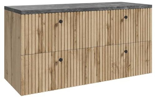 Badplaats B.V. Mueble de Lavabo Saros 120 cm - Roble - Mueble de baño con encimera