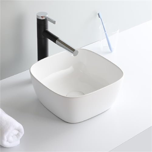Lavandino Da Appoggio For Bagno, Piccolo Lavabo In Ceramica, Lavabo For Uso Domestico Sopra La Lavatrice, Lavabo For Balcone(White)
