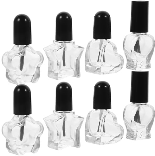 Veemoon 12stücke Wiederverwendbare Leere Nagellackflaschen Flache Maniküre-fläschchen Aufbewahrungsbehälter Für Nagellacke Und Nagelgel Geeignet Für Nagelpflegeprodukte Und Diy-maniküre Ve