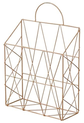 Porte-documents mural suspendu Porte-revues mural, rangement de toilettes, livre et journaux, petit support(Gold)