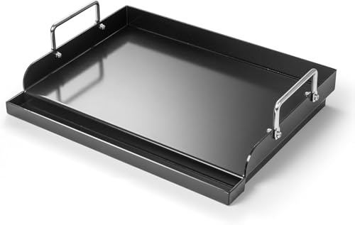 43 x 33cm Universal Plancha Grillplatte für Gasgrills, Holzkohlegrills | Antihaftbeschichtung Grillplatte mit Abnehmbarer Griff für Weber BBQ Grillplatten, Elektrogrill und mehr, Retain Heat
