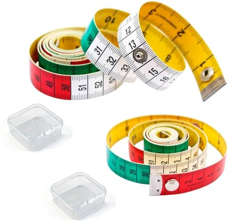2 Pack Tailors Soft Tape Measure – 60 Inch/150cm Dual-Sided Body Measuring Tape for Sewing, Dressmaking, Fabric & Clothes Measurement – Flexible Tape Measure for Tailors & Body Measurements
