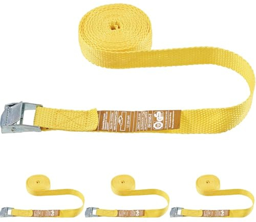 Connex Zurrgurt - Einteilig - 3,5 m x 25 mm - 250 kg maximale Belastbarkeit - Mit Klemmschloss, ohne Haken - Aus Polypropylen/Spanngurt/Ladungssicherung/Ratschengurt / DY270554 (Packung mit 4)
