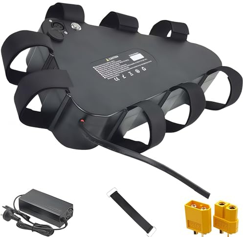 48V/52V/60V/72V Triangle Ebike Battery 20Ah–30Ah, Lithium Electric Bike Battery for 250W–5000W Motors, with Fast Charger, USB Port, BMS & Triangle Bag (60V 30AH)