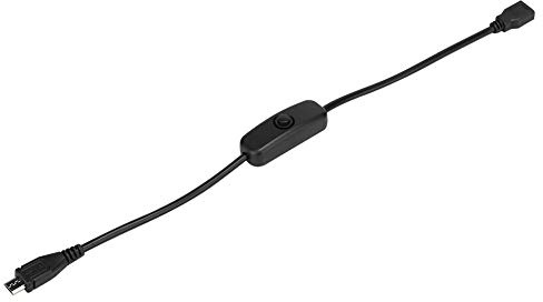 Naroote Micro-USB-Buchse-Verlängerungskabel mit Schalter für, Umweltfreundliches 501-Tasten-USB-Netzkabel für LED-Lampenlüfter, 0,9 Fuß