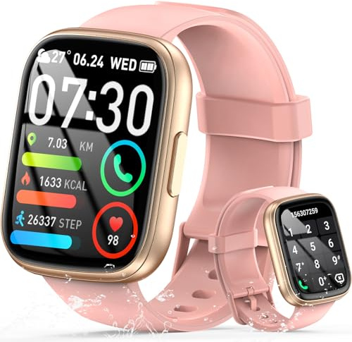 Smart Watch for Women Answer/Make Call, 1.95 HD Fitness Watch with Heart Rate/Sleep/Stress Monitor, 2026 New Activity Tracker with 110+ Sport Modes, IP68 Waterproof Smartwatch for Android iOS, Pink