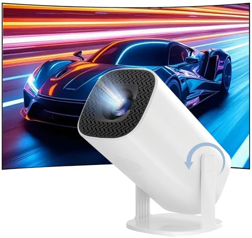 P30 Pro Mini Proiettore con Wi-Fi&Bluetooth,Proiettore Portatile Android11 per camere da letto&spazi esterni,Videoproiettore con risoluzione 1280×720p,Compatibile con smartphone,altoparlanti (Bianco)