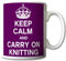 GrassVillageTM Keep Calm and Carry On Knitting Mug Cup Gift Retro