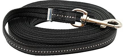 Gummierte Leine ohne Handschlaufe - schwarz, 500 cm (5 m)