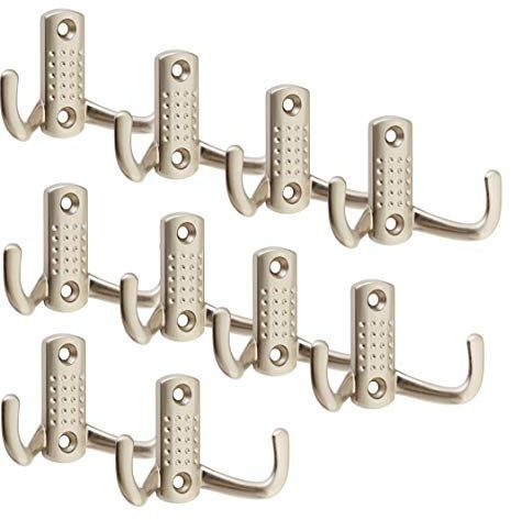 SOTECH 10 x Garderobenhaken Jasmin Kleiderhaken Mantelhaken Wandhaken Edelstahloptik matt (klein)