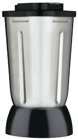 Waring Contenedor de acero inoxidable completo comercial con hoja/cuello y tapa, 32 onzas