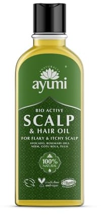Ayumi Bio Active Scalp & Hair Oil, Nährt und hydratisiert die Haarfollikel. Revitalisiert Haar & Kopfhaut, Minimiert Juckreiz und reduziert Schuppen 1 x 150ml