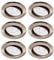 Trango 6er Set LED Einbaustrahler in Nickel matt Rund 6729-062M6KSD inkl. 3-Stufen dimmbar Ultra Flach LED Modul, 6000K Tageslicht (kaltweiss) Einbauleuchte, Deckenspot, Einbauspot, Deckenleuchte