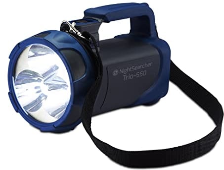 NightSearcher Trio 550 – High Power Rechargeable LED Searchlight, Emergency Light and Power Bank, 550 Lumens with 600 Metre Beam