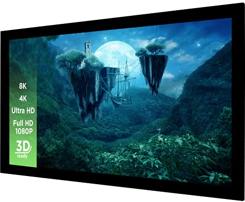 celexon Basic Écran de Projection sur Cadre 110 | 240x135 cm 16:9 | 4K Full HD 3D | Écran à Structure pour Le Home Cinéma | Toile tendue pour Une Excellente planéité | écran pour Montage Mural
