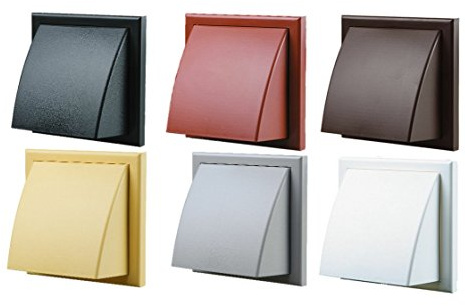 4 5 6 Cowl Wall Mounted Outlet + Shutter Bathroom Kitchen Shower Grille (6 150mm, Grey)