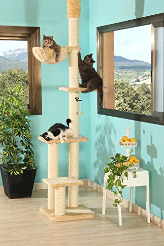 CLEVERCAT Deckenkratzbaum Mira. Extrem stabil. schlank geschnitten. Qualität Made in Germany mit Einzelteilnachkaufgarantie!