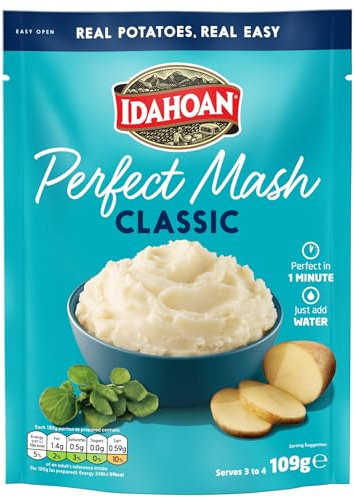 Idahoan Potato Mash, Gluten Free, Vegetarian, Cooks in 1 Minute, Pantry Food, Classic Bulk Pack of 12