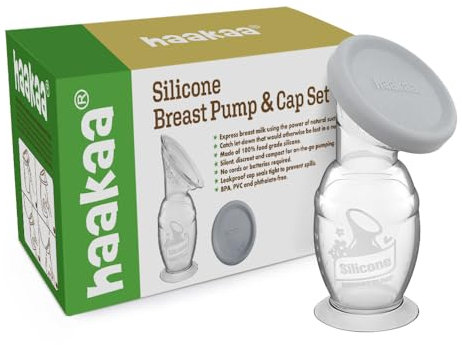 Haakaa Generation 2 Silicone Breast Pump with Suction Base and Cap, 150 ml Capacity
