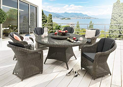 Destiny Sitzgruppe Luna & Malaga Vintage Grau Tisch Gartenmöbelset Garnitur