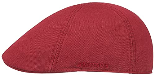 Stetson Texas Cotton Flatcap mit UV Schutz 40+ - Schirmmütze aus Baumwolle - Unifarbene Mütze Frühjahr/Sommer Bordeaux L (58-59 cm)