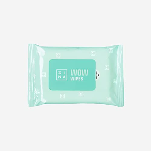 3INA MAKEUP - Vegan - Cruelty Free - The WOW Wipes - White - Face & Eyes Wipes - Refreshing - Smoothing - Gently Cleansing - Hydrating - Contains Micellar Water - Travel - 10 Units