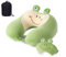 GLITZFAS Memory Foam Reisekissen Kinder Nackenkissen Niedliche Tierform Nackenhörnchen Kopfstütze Baby Reise Schlafkissen mit Augenabdeckung Aufbewahrungstasche (Frosch)