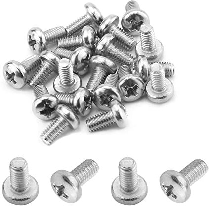 MroMax Lot de 20 vis cruciformes M4 x 8 mm en acier inoxydable 304 Gris argenté