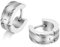 JewelryWe Schmuck Herren-Ohrringe, Edelstahl Creolen Gestüt Ohrstecker, Silber