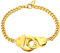 FindChic Damen Armband Armskette mit Handschnellen Anhänger Charm Panzerarmband mit Handschnellen Anhänger Handscuff Armskette