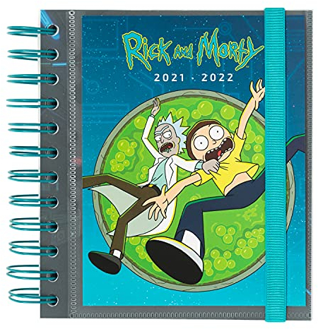 Grupo Erik Schulplaner 2021 2022 Rick & Morty - Ringbuch Kalender 2021-2022 - Terminkalender 2021 2022 Tagesplaner Terminplaner Terminplaner Netflix Merch, ADPM2118, Grün