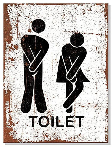 Plaque humoristique en métal pour toilettes - Convient aux plaques métalliques de signalisation des toilettes pour hommes et femmes - 20,3 x 30,5 cm