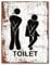 Plaque humoristique en métal pour toilettes - Convient aux plaques métalliques de signalisation des toilettes pour hommes et femmes - 20,3 x 30,5 cm