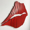 Holzlippen Wanddekoration Frau rote Lippen Holzschild sexy Kuss Holz geschnitzt abstrakt minimalistisch Wandkunst Pop Girl Lippen geformt Wandskulptur Wohnzimmer Heimdekoration fertig zum Aufhängen
