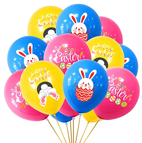 Leesgel Ostern Ballons Set, 15 Stück Latex Ballons Osterei Dekorationen für Ostern Partyzubehör Ostern Hängende Dekorationen Zubehör Gefälligkeiten