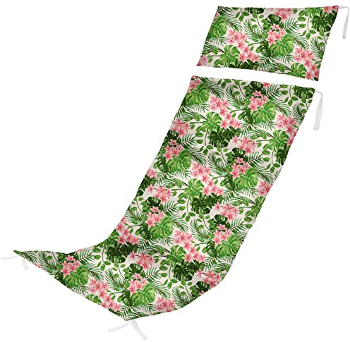 Palm Helle Holz-Liegestuhl Auflage für Klappbar Klappliegestuhl Wasserabweisende Polster Hochwertiges Polyester Kissen mit Watte in der Farbe Palm Hell [145]