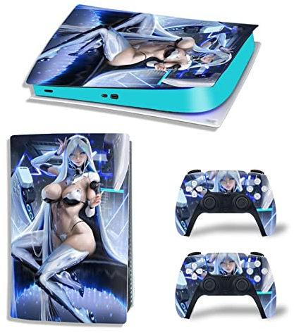 LEEWEE Anime Aufkleber Skin Für PS5 Digitale Ausgabe Konsole Und 2 Controller Vinyl Cover Skins Wraps, Blasenfrei, Langlebig, Kratzfest 82799 Kein Schaum