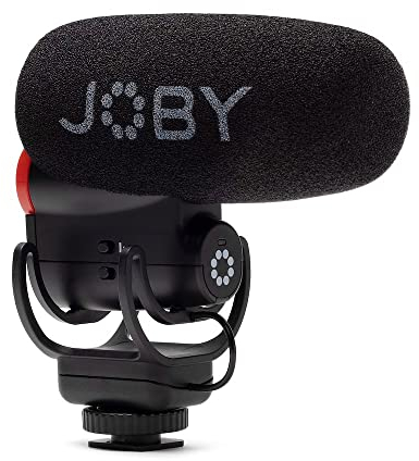 JOBY Wavo PLUS, Microfono Vlogging On-Camera, Microfono Super-Cardioide, Monitoraggio Audio dal Vivo, Filtro High-Pass, Alimentazione Automatica, Livello Batteria a LED, Microfono Fotocamere Compatte