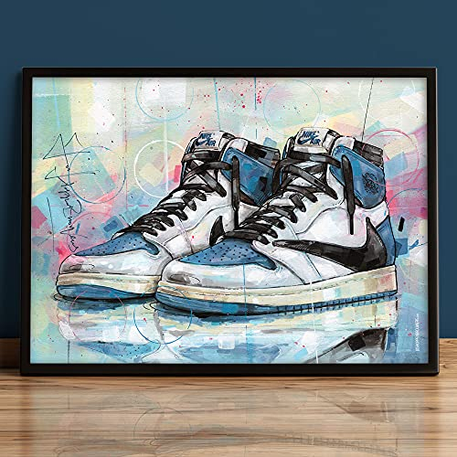 JosHoppenbrouwers Air Jordan 1 Travis Scott x Fragment High druck (50 x 70 cm), ungerahmt
