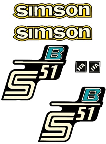 Dekorsatz Simson S51 B Retro Aufkleber Set Gelb IFA