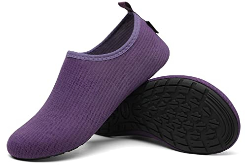 SAGUARO Badeschuhe Herren Wasserschuhe Damen Schwimmschuhe Aquaschuhe Schnell Trocknend Strandschuhe Surfschuhe Leicht Neoprenschuhe Wassersportschuhe Tauchschuhe Violett Gr. 42/43 EU