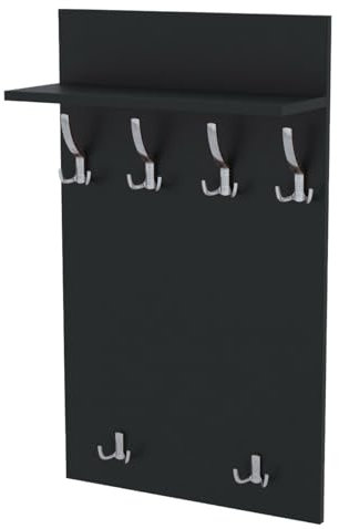AKKE Garderobenpaneel Wandgarderobe Mit Ablage Wandpaneel Garderobe PVC Maxi Wenge 120cm x 60 cm