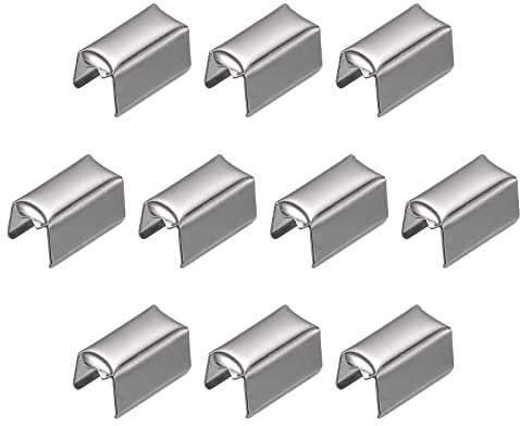 sourcing map 200Stk Umklappen Crimp Kappen 8 x 4mm Farbband Ende Verschluss Spitzen Klemme Seilenden für Schmuck DIY Handwerk Herstellung Weiß Nickel