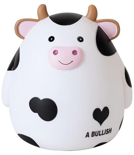 Cartoon Kuh Sparschwein,Spardose Kinder,Kunststoff-Sparschwein,Kunststoff-MüNzdose, Süßes Kalb Sparschwein,süße Münze Sparbüchse,Spar-Münzen-Box für Jungen Mädchen Zimmer Dekoration,Tolles Geschenk