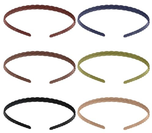 SWYSGS 6 Pièces plastique Bandeaux, Mode serre-têtes Bandeaux Cheveux Headband, Couleur Cheveux Hoop Antidérapants pour Fille et Femme