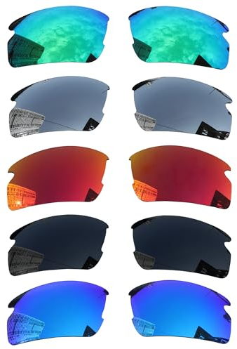 Acefrog Lot de 5 paires de verres polarisés de rechange pour lunettes de soleil Oakley Flak 2.0 OO9295 - Ajustement parfait - Incassables - Anti-rayures, Multicolore, taille unique